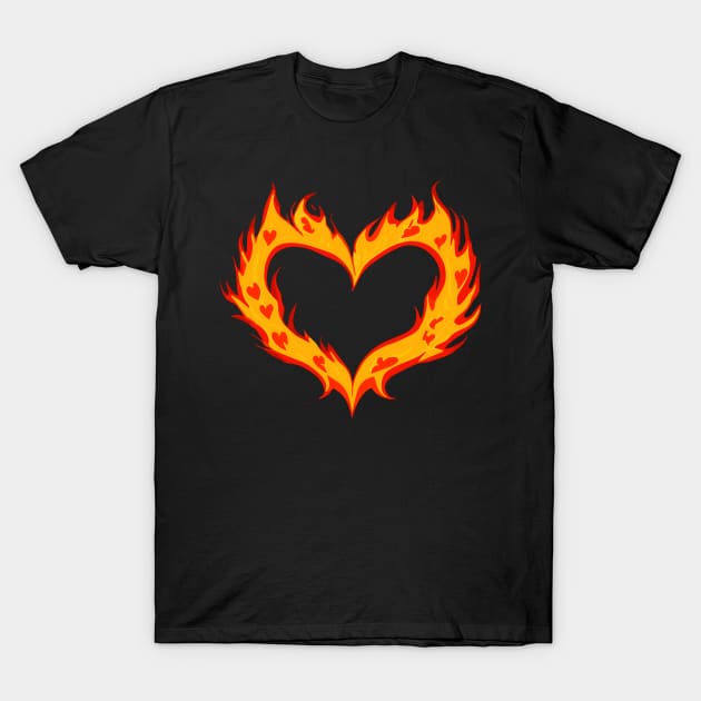 Torching Flame Heart | Valentine's Day T-Shirt by Basic Corner